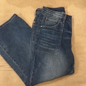 Judy Blue Classic Indigo Flare Cropped Jeans